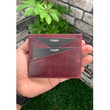 Guard Antik Bordo Hakiki Deri Kartlık Çok Renkli