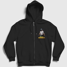 Presmono Unisex Cover Pubg Fermuarlı Kapüşonlu Sweatshirt Siyah