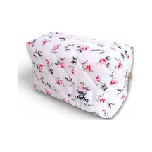 Fulia Elegance Makyaj Çantası Makeup Bag Kapitone Bakım Seyahat Kozmetik Çantası Beyaz-pembe Sku: Zeus8690010410924