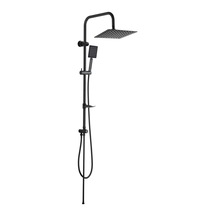 Fause Kolonlu Tepe Duş Seti Slim Çelik Başlıklar Siyah Kds101-b Siyah