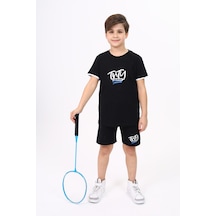 Toontoy Kids Toontoy Erkek Çocuk Baskılı Şortlu Takım Siyah