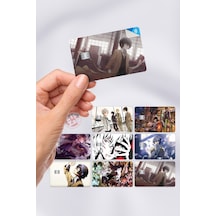 Bungou Stray Dogs Kart Kaplama Sticker 8 Adet Çok Renkli