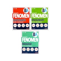 Fenomen 8. Sınıf Lgs Matematik A + Fen Bilimleri A + Paragraf A Soru Bankası 3 Kitap
