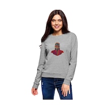 Wars Baskılı Gri Kadın Sweatshirt