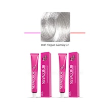 2 Li Set Premium 0.01 Yoğun Gümüş Gri - Kalıcı Krem Saç Boyası 2 X 50 G Tüp