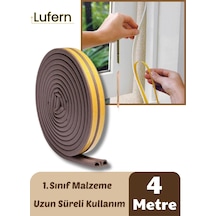 4 Metre Kahve Pvc Doğrama Kapı Pencere Soğuk Geçirmez Sızdırmaz İzolasyon Fitil Yapışkanlı 2x2 4 Mt 4 M