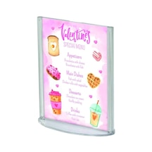 A5 Oval Tabanlı Masaüstü Şeffaf Föylük Broşürlük Fiyatlık 25li Paket