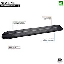 S-dizayn Mercedes Viano W639 Uzun Şase Newline Siyah Yan Basamak