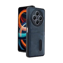 Xiaomi Redmi 14c Kılıf Sara Kartvizitli Deri Kılıf - Lacivert -