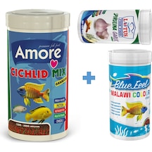 Cichlid Mix 1Lt Malawi Colour 250ml Spirulina Garlic 100ml Kutu