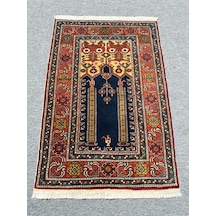 El Dokuma Bünyan Halısı Seccade 93x135 Lacivert Namazlık