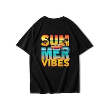 Brz Collectıon Brz Collection Unisex Oversize Beach Summer Vibes T-shirt Siyah