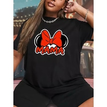 Anneler Günü Baskılı T-shirt - Siyah