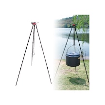 Sundick-kamp Şenlik Ateşi Tripod Taşınabilir Üçgen Destek Kamp,siyah Siyah