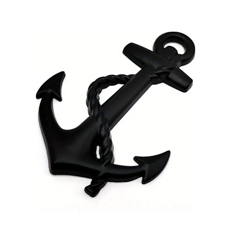 Gateesat Siyah 1 Adet Korsan Gemi Çapası Izgara Rozeti Dayanıklı Metal Yapı