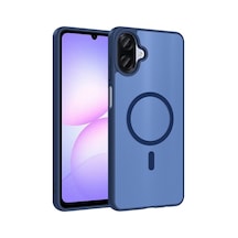 Zore Galaxy A07 Kılıf M-safe Şarj Özellikli Zore Babet Kapak - Mavi