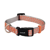 Köpek Boyun Tasması, Açık Gri Turuncu, 35-50cm Çok Renkli