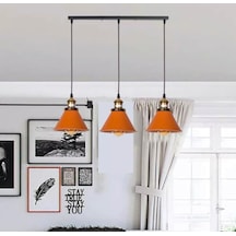Rsylight Retro Dekoratif 3 Lü Bakır Rustik Metal Sarkıt Avize 60