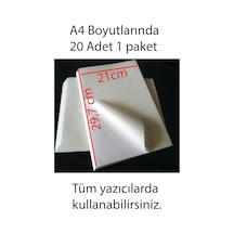Tüm Yazıcılar İle Uyumlu Kuvvetli Yapışkanlı A4 Yapışkanlı Etiket Kağıdı, 21x29.7 Cm, 160 Gr, 20 Yaprak, 1.hamur Etiket, Sticker, Beyaz Çok Renkli