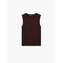 Koton Regular Fit Kolsuz Bisiklet Yaka Triko Bluz Bordo 7wak30029ht