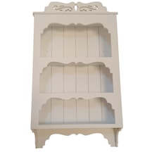 Ahşap Boyanabilir Mdf Dekoratif 3 Raflı Duvar Rafı