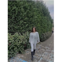 Lefon Oversize Cep Detaylı Gömlek Beyaz-gümüş Beyaz-gümüş