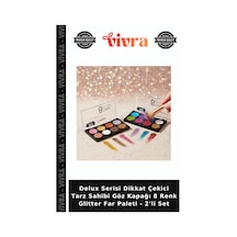 Delux Serisi Dikkat Çekici Tarz Sahibi Göz Kapağı 8 Renk Glitter Far Paleti - 2'li Set Çok Renkli