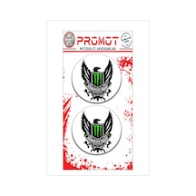 Monster 3d Kabartmalı Damla Logo Sticker 5cm 12