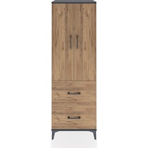 Hyperion Dolap 3 Raflı 2 Çekmeceli 2 Kapaklı 60x44x182 Antras... Antrasit