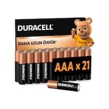 Duracell Basıc Aaa İnce Alkalin Kalem Pil 21'li Paket 1,5v