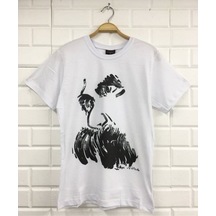 Friedrich Nietzsche Baskılı Unisex %100 Pamuk Beyaz T-shirt Beyaz