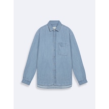 LTB Jason Önü Düğmeli Jean Mid Indigo Gömlek Mavi