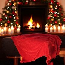 Ponponlu Battaniye 120 170 Kırmızı