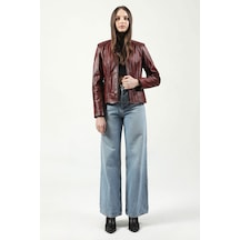 Dericlub Evelyn Kadın Slimfit Hakiki Deri Mont Ök.bordo Ök.bordo