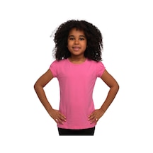 Lovetti Şeker Pembe Kız Çocuk Kısa Kollu Basıc Tişört Pembe