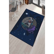Lacivert Kaymaz Tabanlı Uzay Astronotlu Çocuk Halısı Ar1012 Lacivert Kaymaz Tabanlı Uzay Astronotlu Çocuk Halısı Ar1012