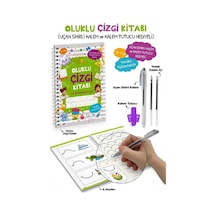 Oluklu Çizgi Kitabı / Uçan Sihirli Kalem Ve Kalem Tutucu Hediy...
