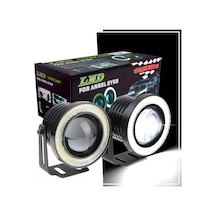 Universal Mercekli Angel Led Halkalı Beyaz Sis Farı Metal Gövde 8