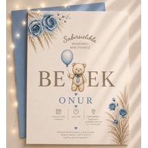 1000 Adet Ekonomik Baby Shower Davetiyesi Ve Zarf 019