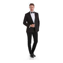 Hatemoğlu Bordo Slim Fit Düz Sivri Yaka Klasik Kruvaze Smokin Damatlık Bordo