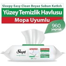 Sleepy Easy Clean Beyaz Sabun Katkılı Mopa Uyumlu Yüzey Temizlik Havlusu 12 x 80 Adet