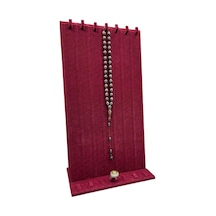 Yerli Üretim Keten Kumaş Bordo Renk 45/25 Cm Ayaklı Tırnaklı Tesbih Yüzük Kombin Sergileme Standı Çok Renkli