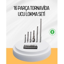 Ergonomik 16 Parça Bits Tornavida Uç Ve Adaptör Seti