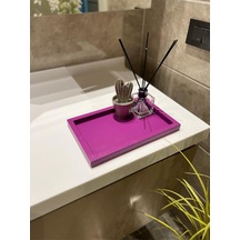 Hazeran Moru Mini Dikdörtgen Rengi Model Dekorasyon Düzenleyici Ahşap Tepsi 29x19 Cm