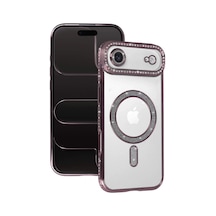 Apple Uyumlu iPhone 17 Air Uyumlu Joke Simli Magneticsafe Kılıf - Pembe