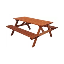 Ahşap Piknik Masası Ormancı Masası 6 Kişilik Teak Rengi Diğer