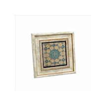 Geometrik Rumi Desen Baskılı Taş Tablo 20x20