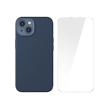 Baseus Liquid Silica Gel İphone 14 6.1 Magsafe Silikon Kılıf + Tempered Ekran Koruyucu Set- 5775