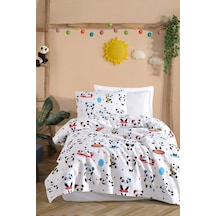 Pike Seti Baskılı Tek Kişilik Lovepandas Beyaz Beyaz