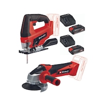 Einhell TC-JS 18 li Dekupaj + TC-AG 18/115 Avuç Taşlama + 2x2.5ah Şarj Ünitesi